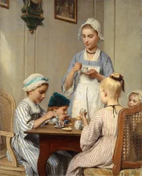 Kinder beim Frühstück, 1879