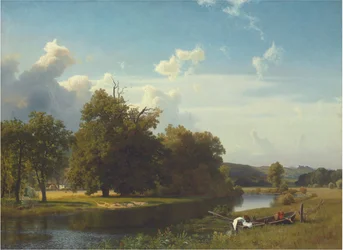 Eine Flusslandschaft, Westfalen, 1855