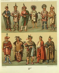 Illustration von nordamerikanischen Indianern aus Kansas und Nebraska, USA