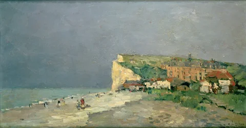 Der Strand von Puys-sous-Dieppe, Gewitterhimmel, ca. 1880