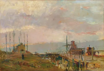 Die rustikale Brücke bei Rouen