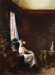 Lesen am Fenster, 1919