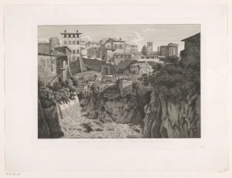 Ansicht von Tivoli, mit dem Tempel der Vesta in der Ferne