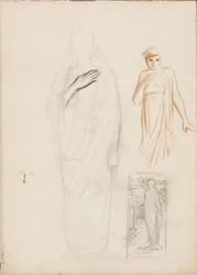 Aino Ackté als Alcestis, Skizze