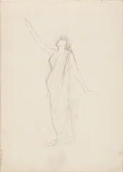 Aino Ackté als Alcestis, Skizze