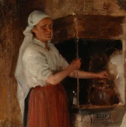 Elli Jäppinen am Herd, Studie