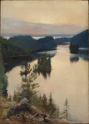 Kaukola-Höhenzug bei Sonnenuntergang