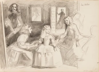 Las Meninas, Skizze nach Diego Velázquez