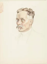 Porträtstudie von Professor J. W. Runeberg, Gesicht