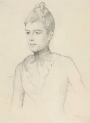 Studie zum Porträt von Elisabeth Marti, geborene Grosjean; Frauenbüste