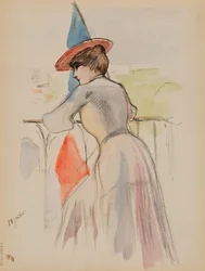Frau auf dem Balkon