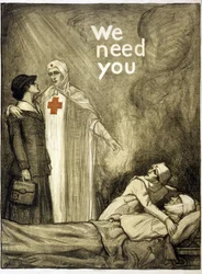 Rotes Kreuz Rekrutierungsplakat, "Wir brauchen dich", veröffentlicht 1918