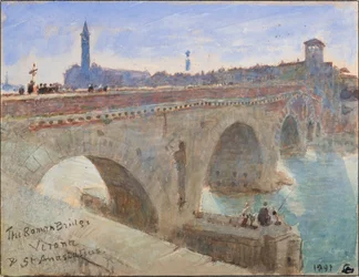 Die römische Brücke, Verona und St. Anastatius
