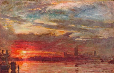 Westminster Sonnenuntergang, 1900