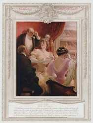 Belle Époque Paris, modische Dame in einer Loge im Theater