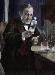 Porträt von Louis Pasteur (1822-1895), französischer Chemiker und Biologe. Nach dem Gemälde von Aristide Albert Gustaf Edelfelt (1854-1905) des Musée d