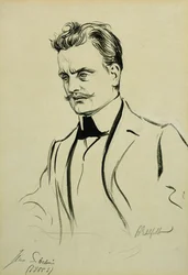 Porträt des Komponisten Jean Sibelius, kleiner Halbfigur