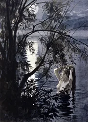 Darstellung einer Ondine, aquatische Nymphe der germanischen Mythologie (Illustration von Albert Edelfelt)