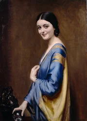 Blaues und goldenes Kleid