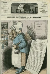 Karikatur der „Hausfrau, Naturgeschichte“. Titelblatt in „L