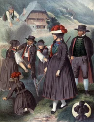 Bauern in der Umgebung von Baden, um 1860