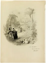 Studie für Illustration für Aline, Königin von Golconda