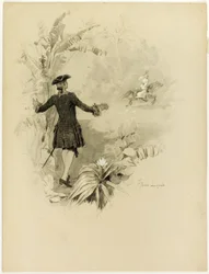 Studie für Illustration für Aline, Königin von Golconda