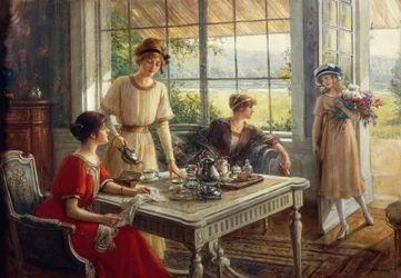 Frauen beim Tee, von Albert Lynch (1851-1912)
