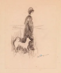 Figur mit einem Hund