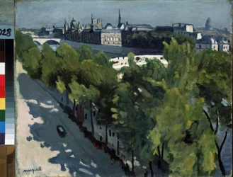 Der Quai du Louvre und die Pont Neuf in Paris, die Île de la Cité und die Seine-Ufer. Gemälde von Pierre-Albert (Albert) Marquet (1875-1947) 1906. Öl auf Leinwand. Eremitage-Museum, Sankt Petersburg
