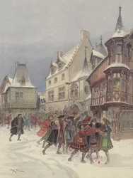 Schneeballschlacht in Romorantin, der König wird beim Sturm auf das Haus von Saint-Pol verletzt