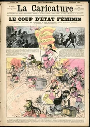 Illustration von Albert Robida (1848-1926) für das Cover von La Caricature (1880)