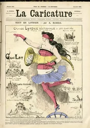 Illustration von Albert Robida (1848-1926) für das Titelblatt von The Caricature (1880)