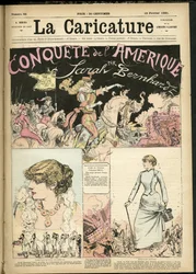 Illustration von Albert Robida (1848-1926) für das Titelblatt von The Caricature (1880)