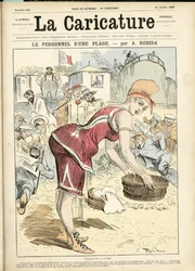 Illustration von Albert Robida (1848-1926) für das Titelblatt von La Caricature (1880)