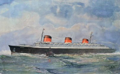 Jungfernfahrt der SS Normandie von Le Havre, 29. Mai