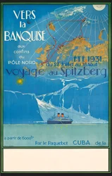 Plakat zur Werbung für Reisen nach Spitzbergen, Norwegen, ca. 1931
