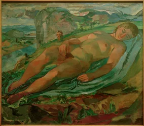 Liegende in einer Berglandschaft (ehemals Mutter Erde)