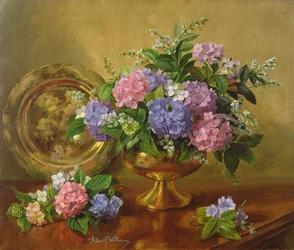 Hortensien und Flieder