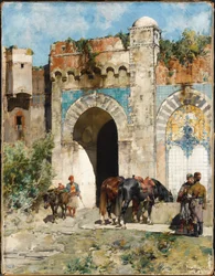 Die Pferde tränken, 1880