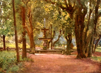 Ilex-Allee und Brunnen (Fontana Scura) Villa Borghese