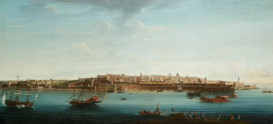 Eine von sieben Ansichten von Valletta, Malta und Umgebung, ca. 1753