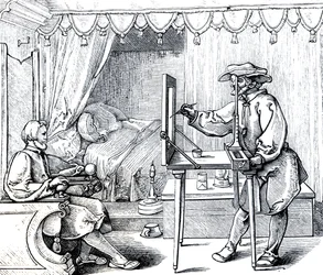 Instrumente mathematischer Präzision zur Ausführung von Porträts, Illustration aus 