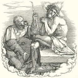 Titelseite aus Die Große Passion von Albrecht Dürer, Darstellung der letzten Tage Christi auf Erden (Gravur)