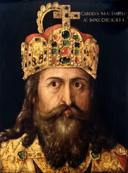 „Porträt Karls des Großen (742-814)“, Gemälde aus der Werkstatt Albrecht Dürers, um 1514, Deutsches Historisches Museum, Berlin, Deutschland