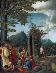 Der Abschied der Apostel in waldiger Landschaft