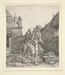 Der heilige Hieronymus an einer Mauer