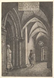 Die Eingangshalle der Regensburger Synagoge, 1519