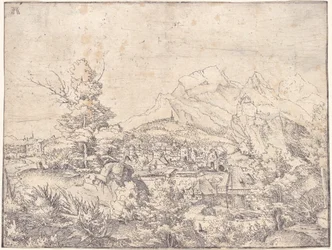 Die große Landschaft mit der Wassermühle