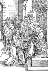 Celtes überreicht sein Buch dem Kurfürsten von Sachsen, 1501, 1906